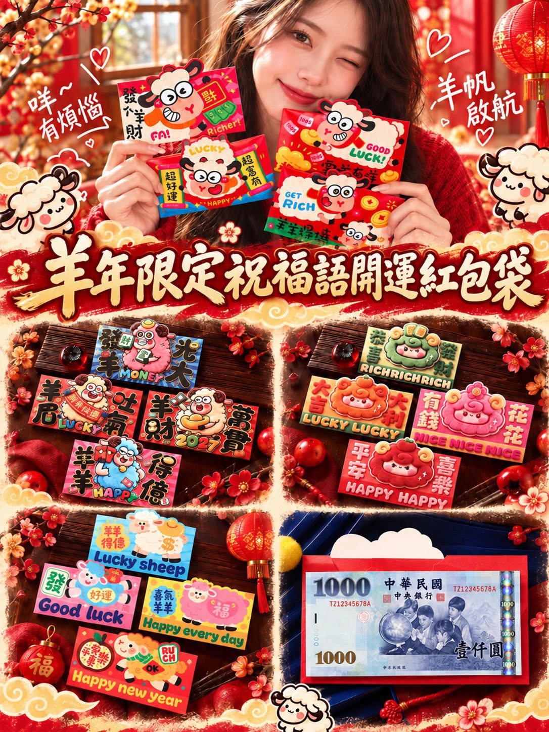 羊年限定 ⬖ 祝福語開運紅包袋